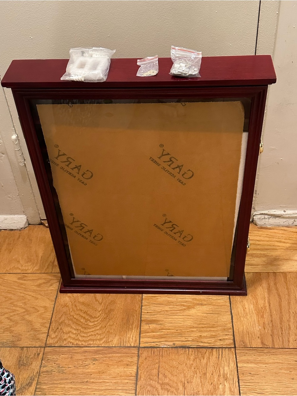 Wooden Display Cabinet / Curio Wall Cabinet in Cherry Finish